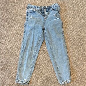 SHEIN Light Blue Distressed Cropped Jeans